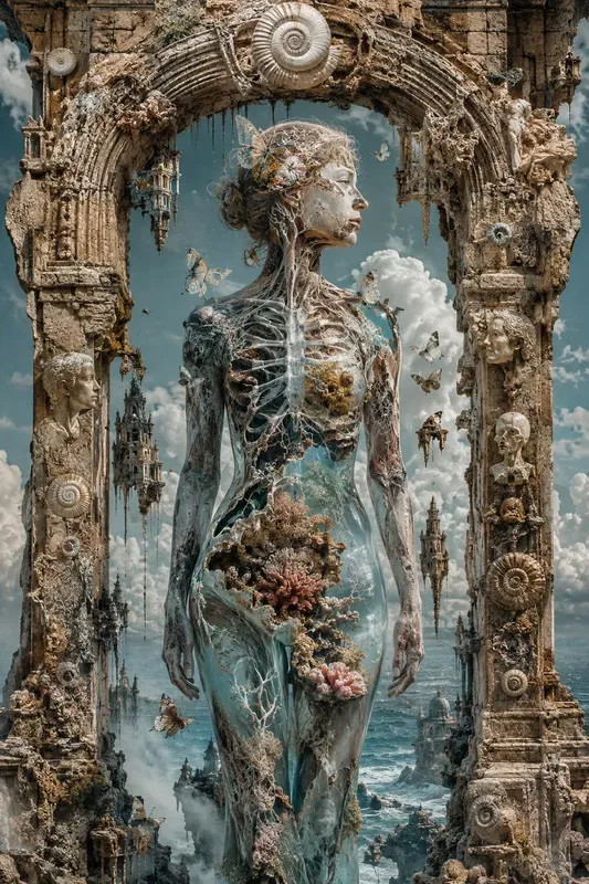 Surreal Anatomical Portal Collages