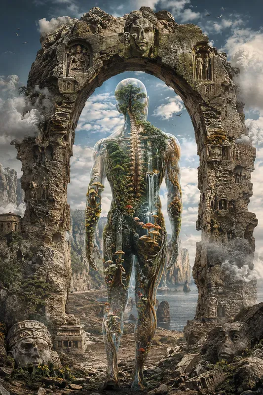 Surreal Anatomical Portal Collages