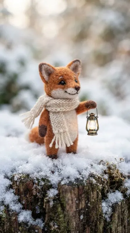 Whimsical Snow Felt Creatures