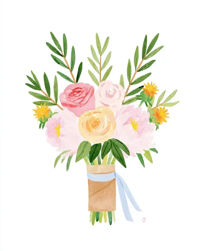 Warm Neutral Wedding Summer Clipart