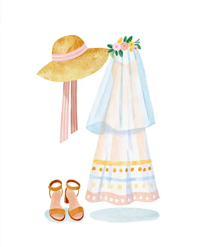 Warm Neutral Wedding Summer Clipart