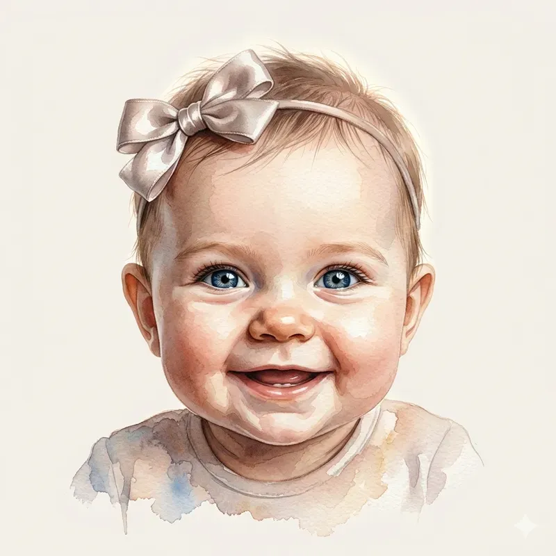 Signature Watercolor Baby Portraits