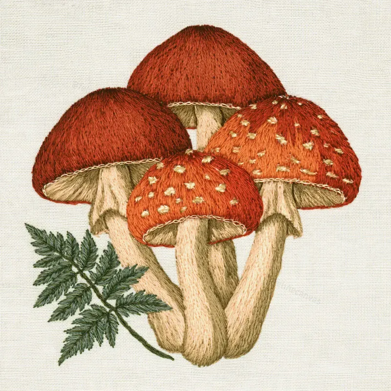 Autumn Embroidery Effect Cliparts