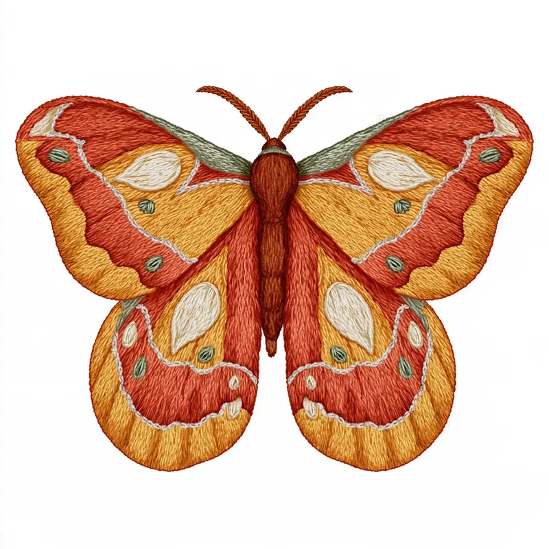 Autumn Embroidery Effect Cliparts