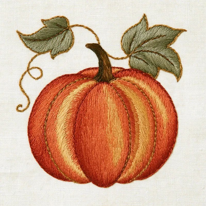 Autumn Embroidery Effect Cliparts