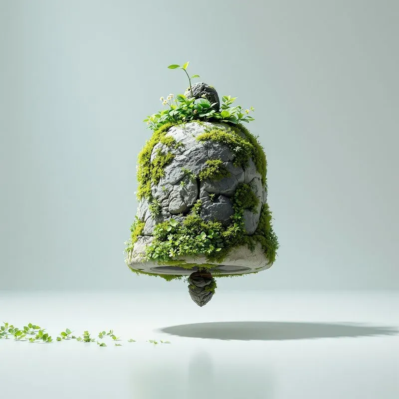 Floating Moss Rocks Organic 3D Design