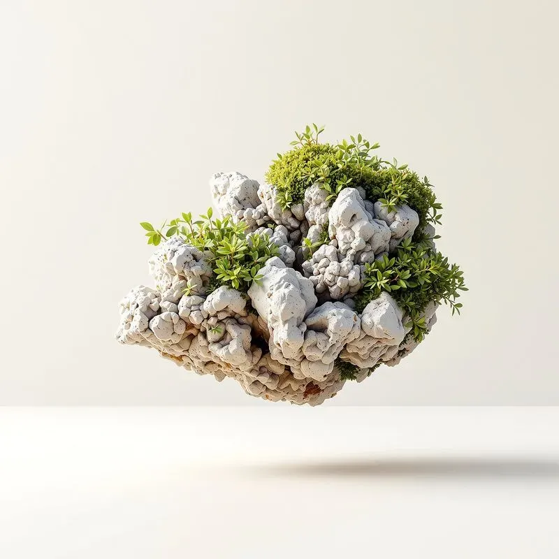 Floating Moss Rocks Organic 3D Design
