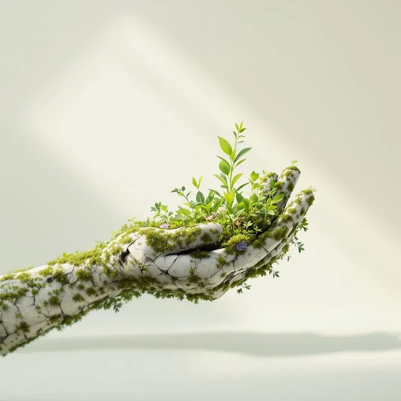 Floating Moss Rocks Organic 3D Design