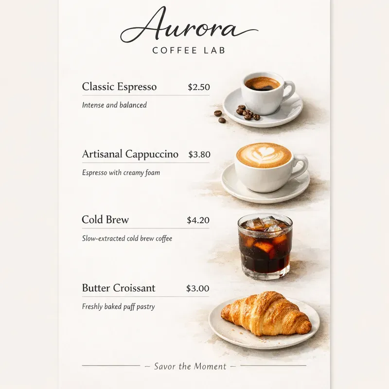 Modern Coffee Menu Generator