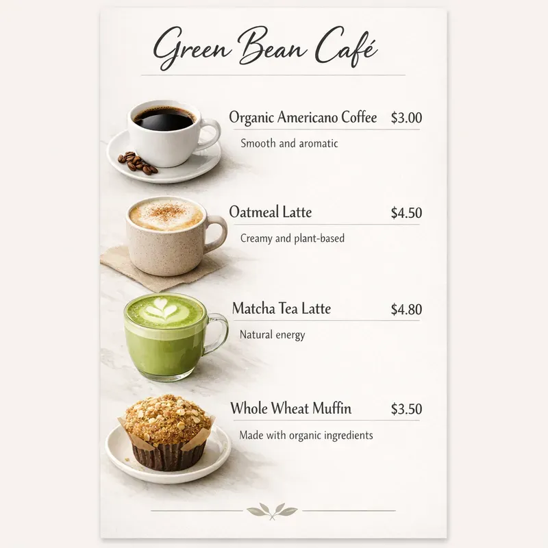 Modern Coffee Menu Generator