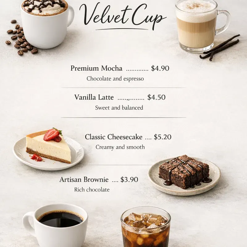 Modern Coffee Menu Generator