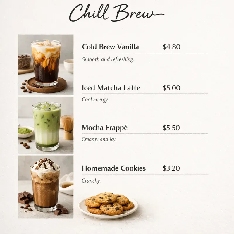 Modern Coffee Menu Generator