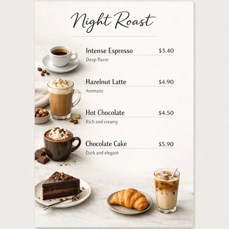 Modern Coffee Menu Generator