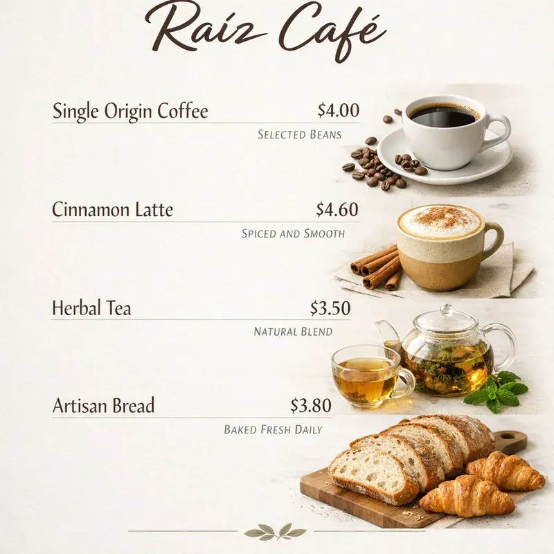 Modern Coffee Menu Generator