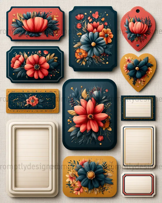 Folk Floral Journal Assets
