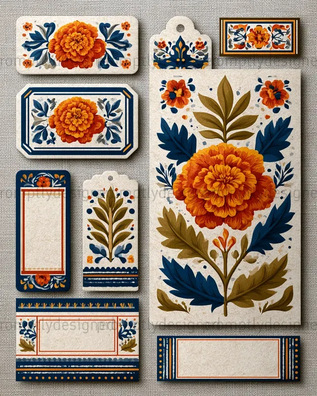 Folk Floral Journal Assets
