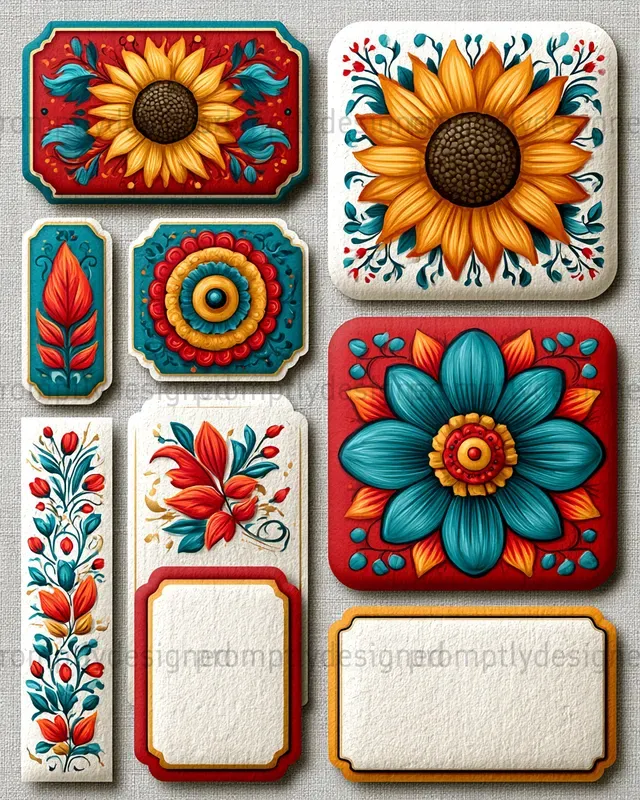 Folk Floral Journal Assets