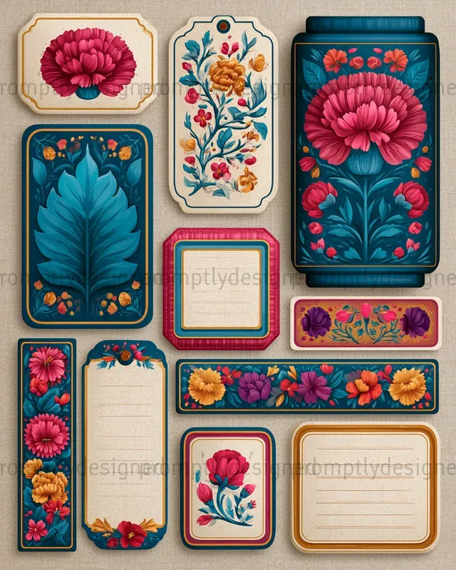 Folk Floral Journal Assets