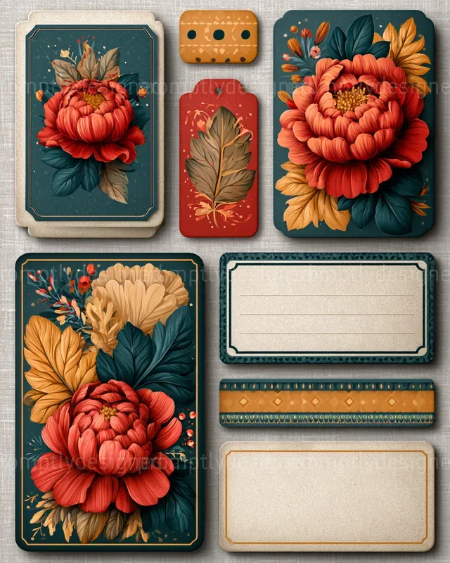 Folk Floral Journal Assets