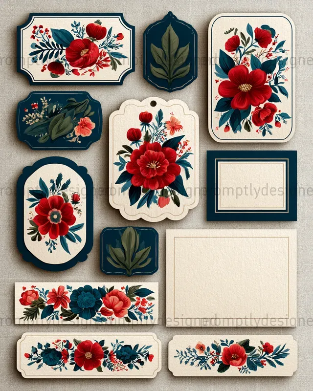 Folk Floral Journal Assets