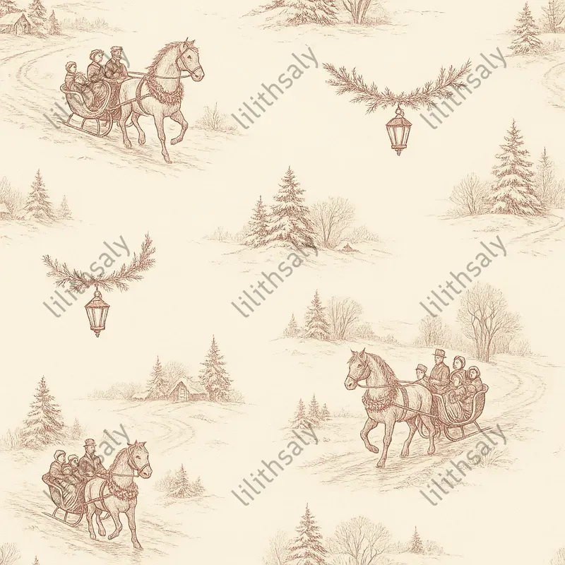 Holiday Toile De Jouy Winter Patterns