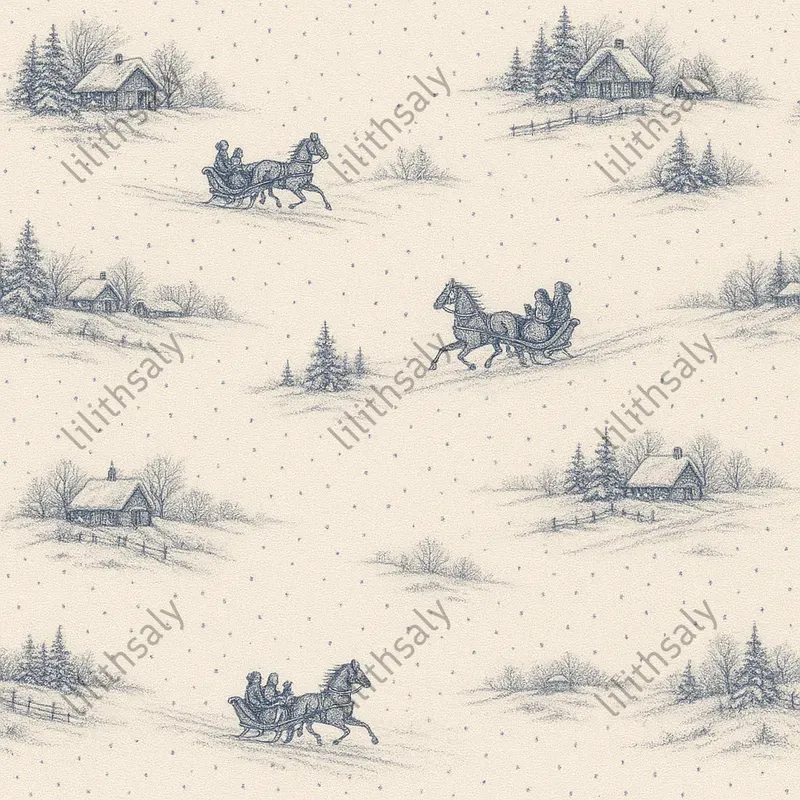 Holiday Toile De Jouy Winter Patterns