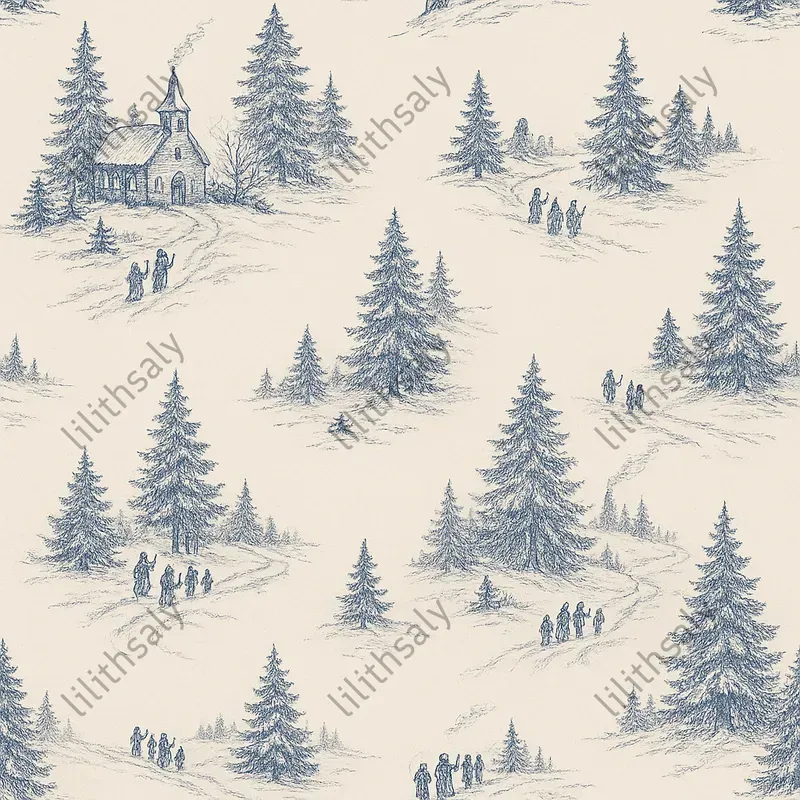 Holiday Toile De Jouy Winter Patterns