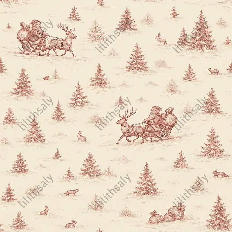 Holiday Toile De Jouy Winter Patterns