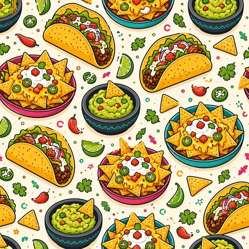 Cartoon Food Patterns
