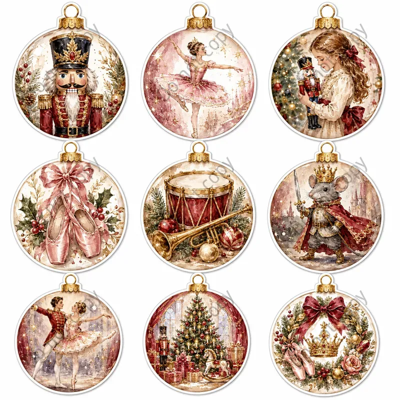 Watercolor Christmas Ornament Sets