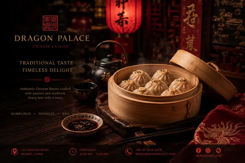 Luxury Asian Restaurant Banner Prompts