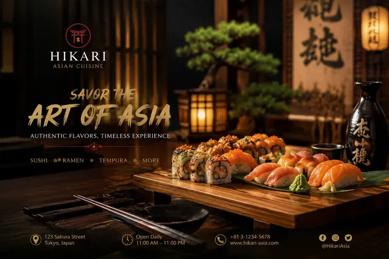 Luxury Asian Restaurant Banner Prompts