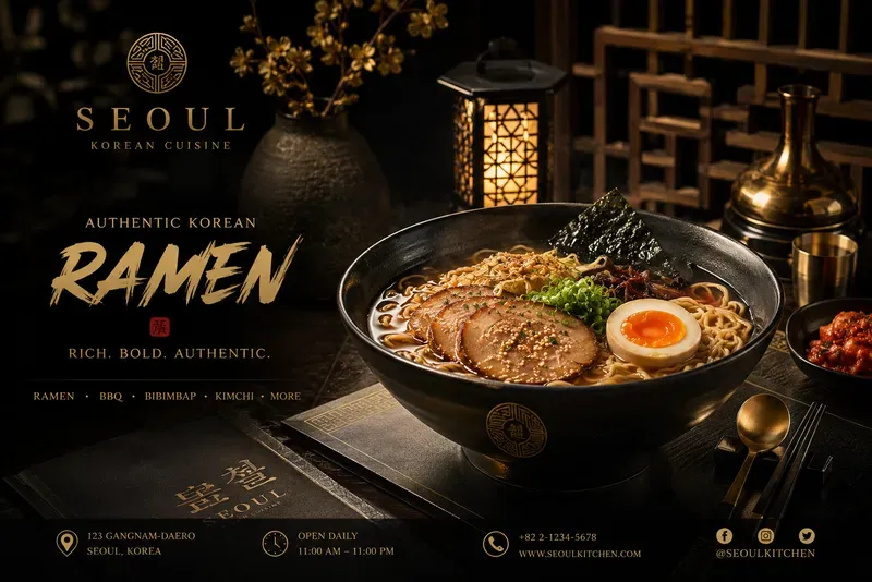 Luxury Asian Restaurant Banner Prompts