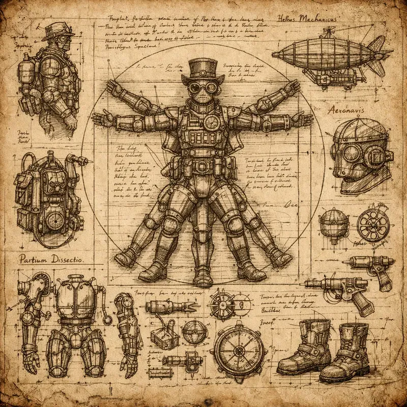 Da Vinci Mechanical Character Sketches