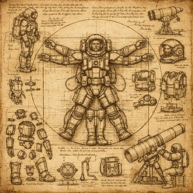 Da Vinci Mechanical Character Sketches