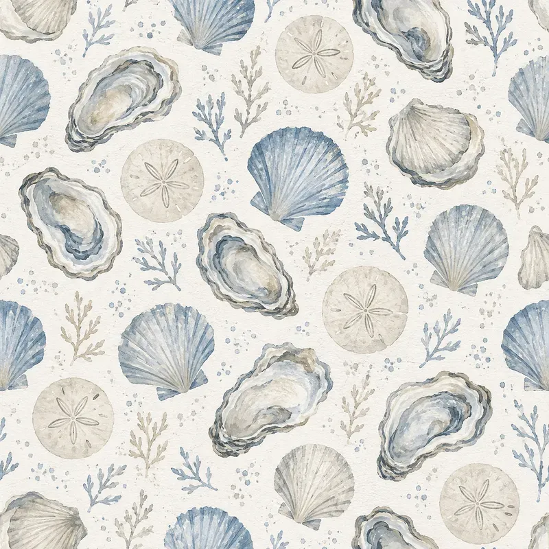 Coastal Seashell Seamless Patterns