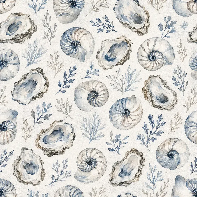 Coastal Seashell Seamless Patterns