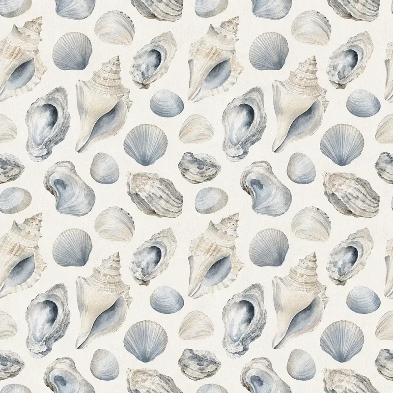Coastal Seashell Seamless Patterns