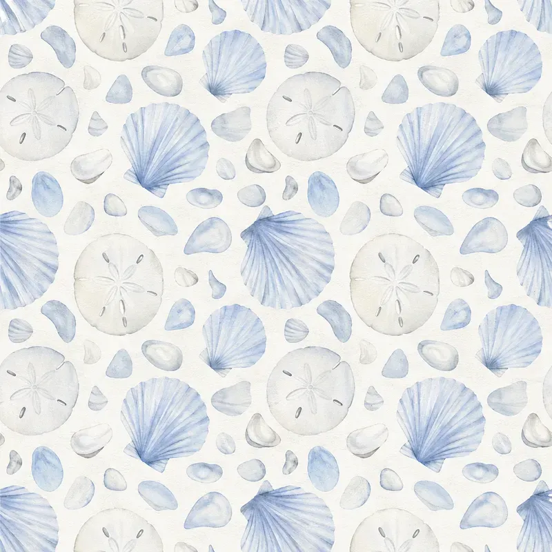 Coastal Seashell Seamless Patterns