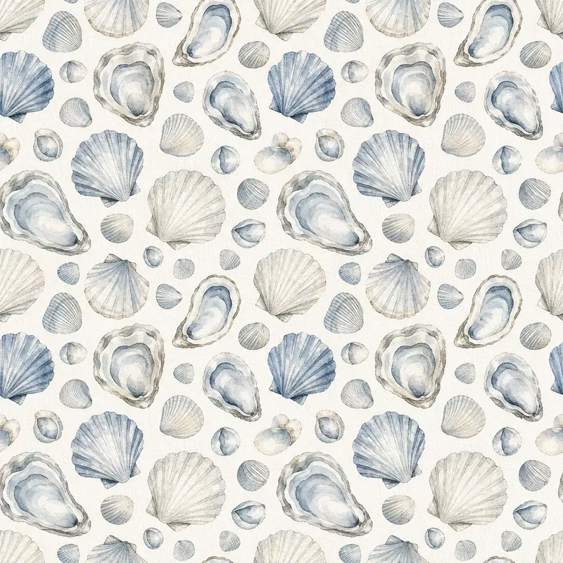 Coastal Seashell Seamless Patterns