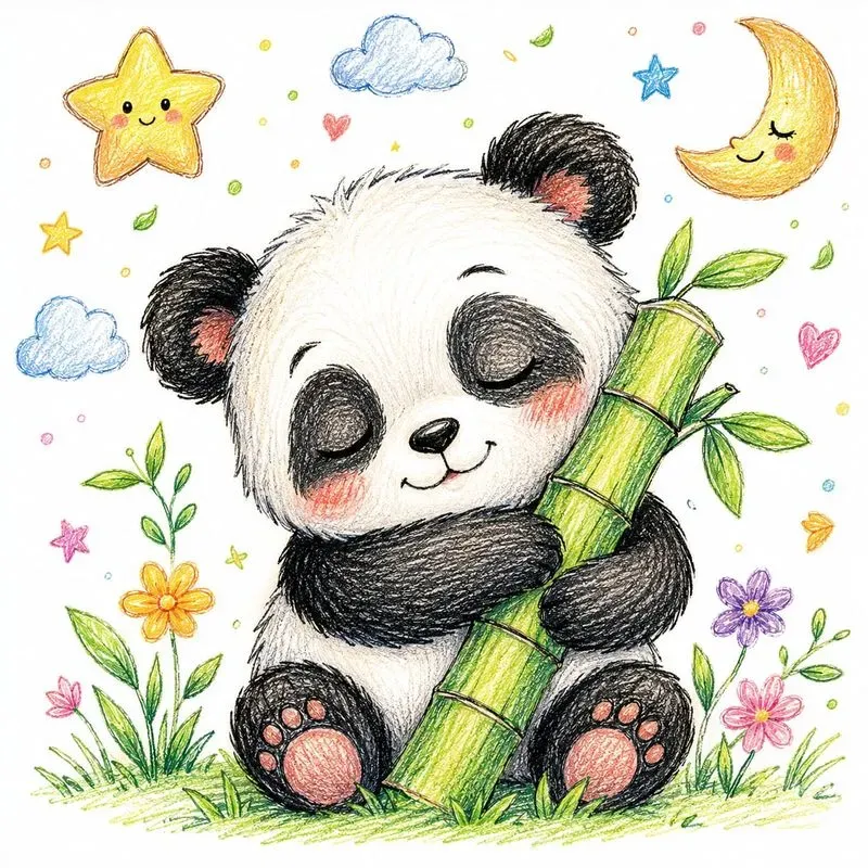 Cute Crayon Animal Sketches