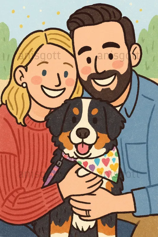 Whimsical Cartoon Custom Photo Portraits