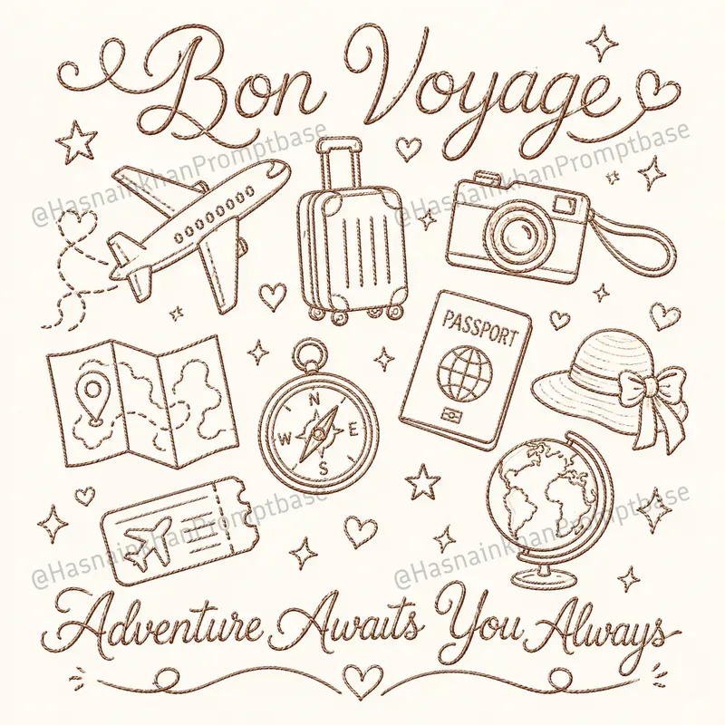 Cute Doodle Embroidery Style Designs