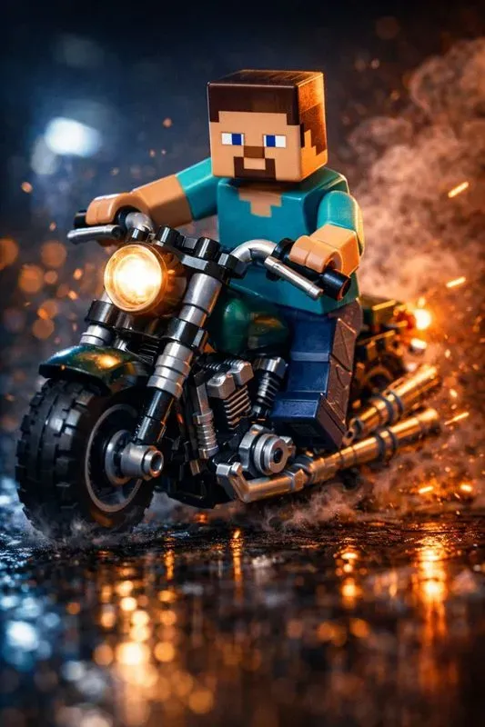 Cinematic Legos On Motorcycles