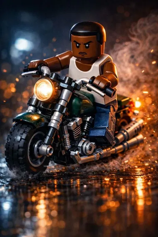 Cinematic Legos On Motorcycles