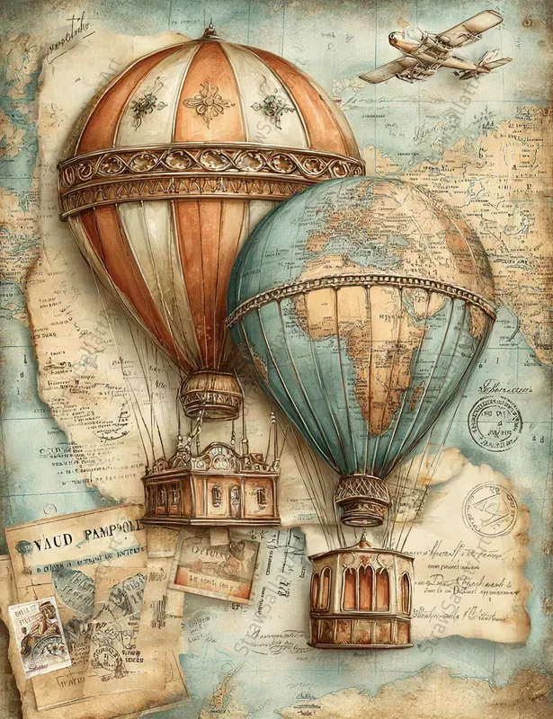 Vintage Travel Junk Journal Ephemera Sets