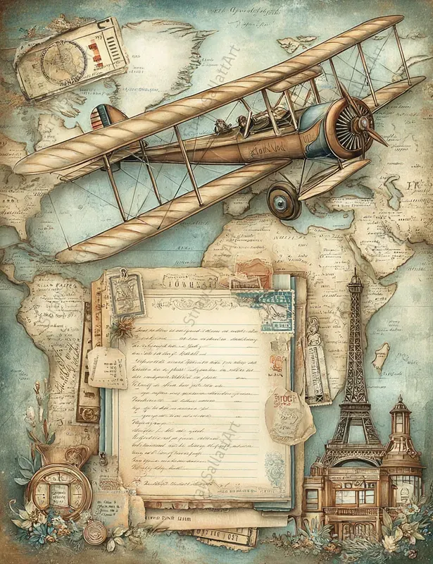 Vintage Travel Junk Journal Ephemera Sets
