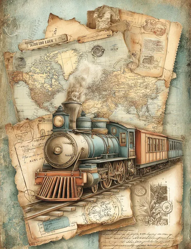 Vintage Travel Junk Journal Ephemera Sets
