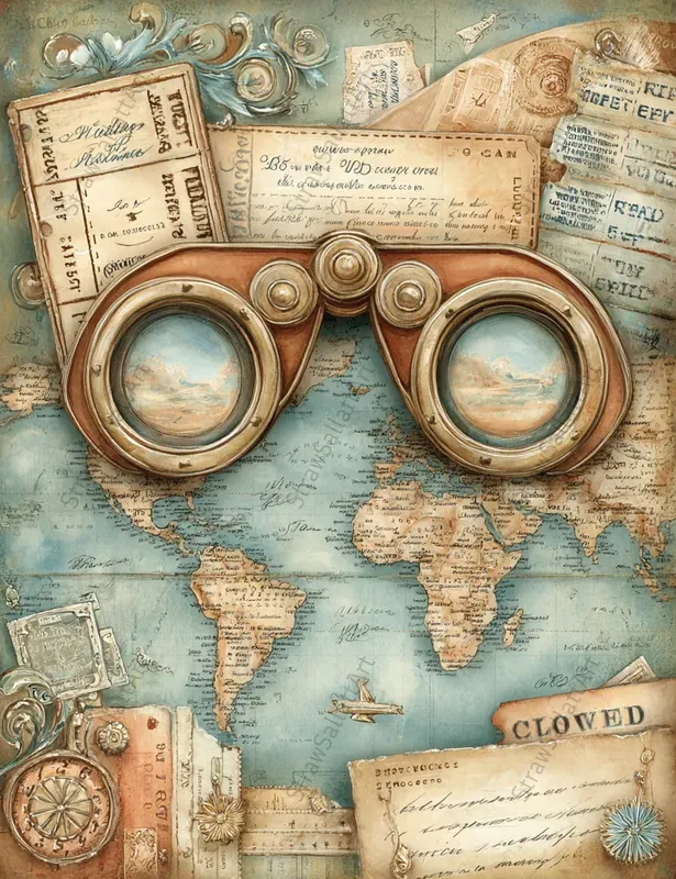 Vintage Travel Junk Journal Ephemera Sets