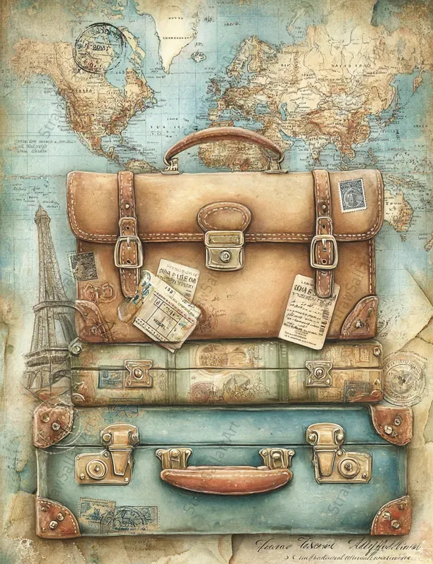 Vintage Travel Junk Journal Ephemera Sets